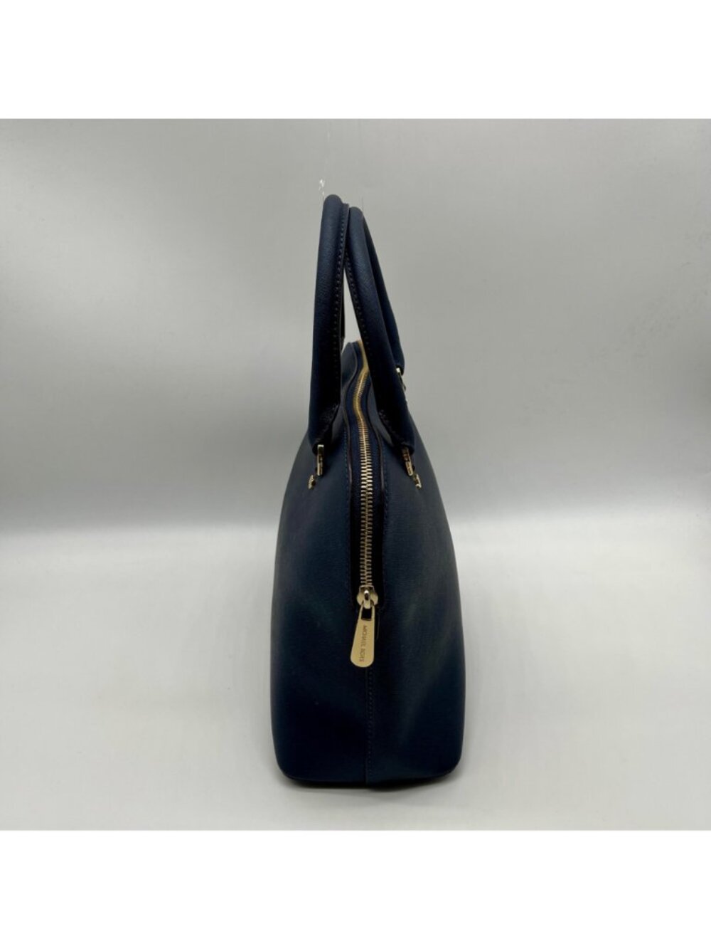 Michael Kors Blue Leather Cindy Large Dome Satchel Bag - Picture 4 of 10